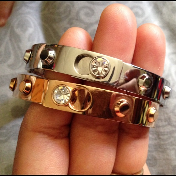 Auth Michael Kors Bangles Duo Rose Gold Silver EUC - Picture 6 of 8